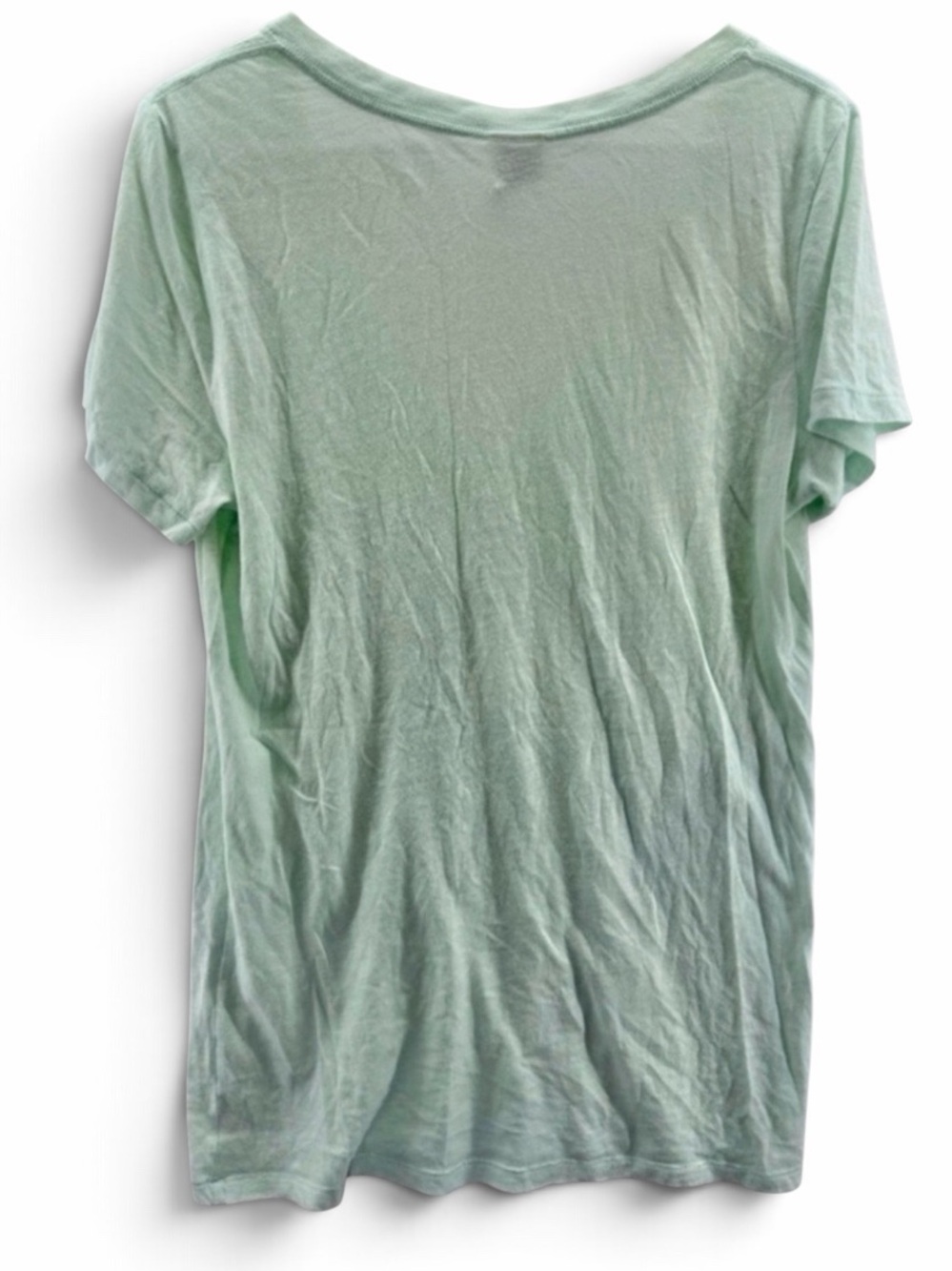 PINK Victoria's Secret Mint V-Neck Tee with Multicolor Sequin Logo Size Large - Picture 3 of 4